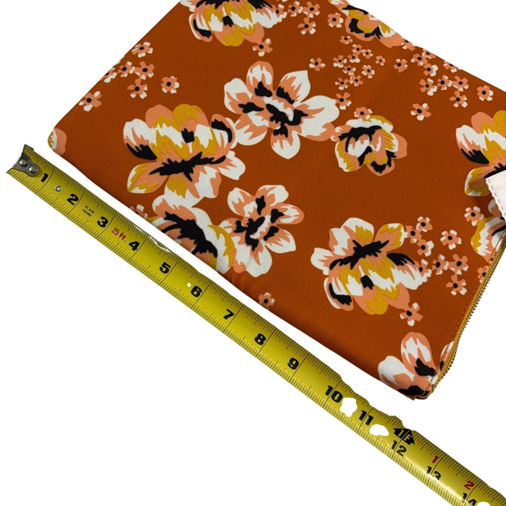 Rachel Pally Foldover Clutch Bag Women's One Size Orange Floral Vegan Leather - Picture 8 of 11